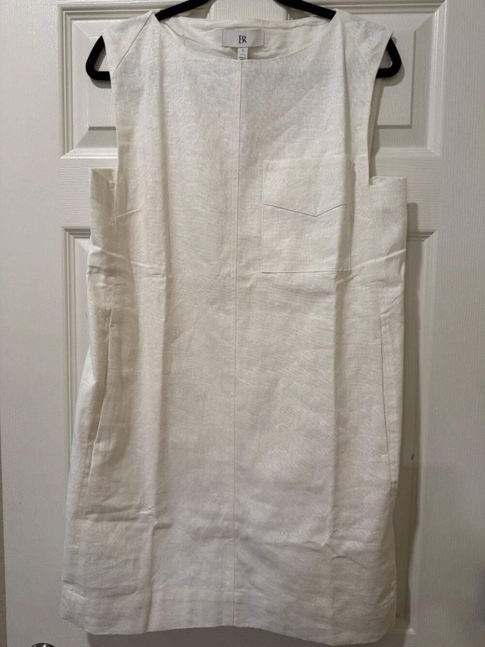 Banana Republic Womens Sleeveless White Linen Dress L Petite New With Tags